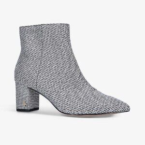 Kurt Geiger Burlington Houndstooth-Print Woven Ankle Boots 38.5 7.5